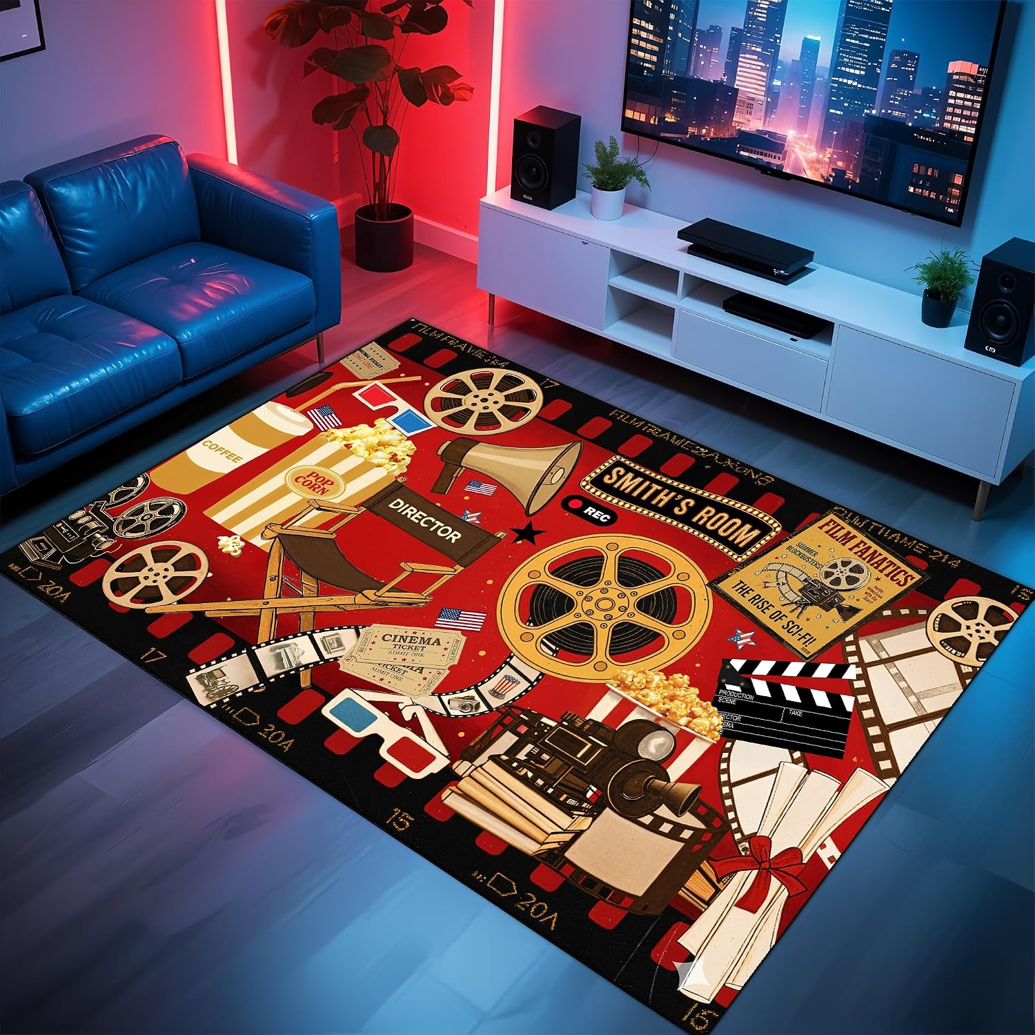 Home Cinema Flooring - Ковер с индивидуальным дизайном в кинотематике,