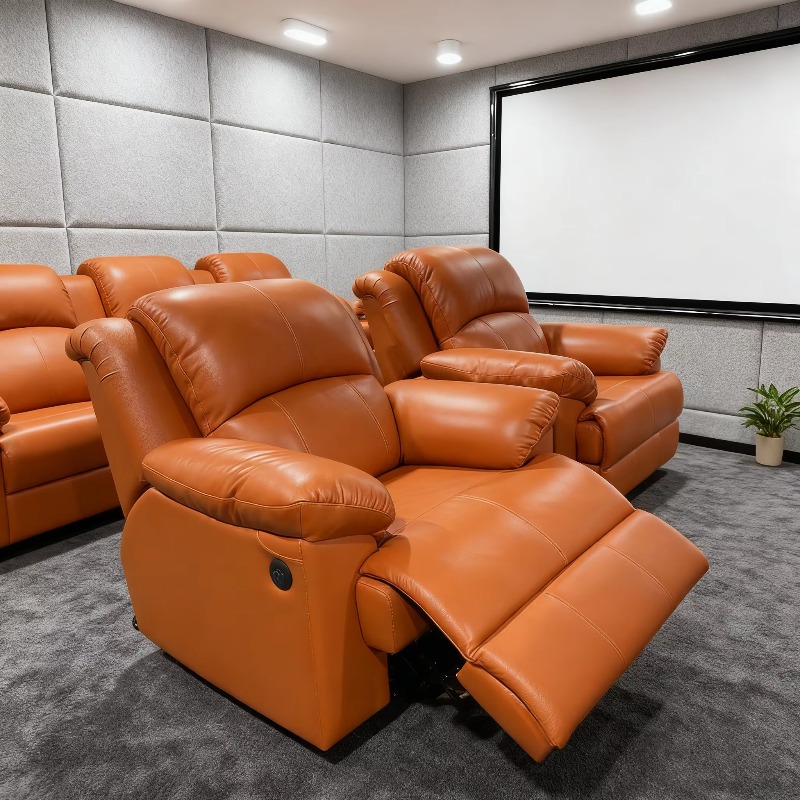 Home Cinema Interiors - Удобное кресло-реклайнер из кожи для домашнего