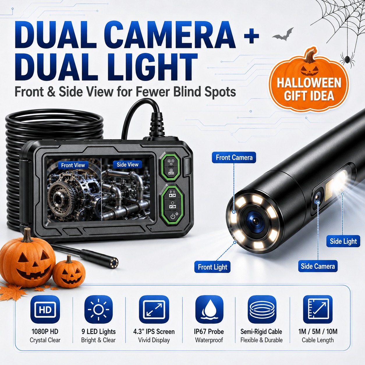 Home Cinema Led - Эндоскоп с двумя камерами и кабелем