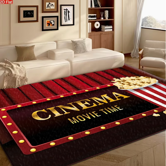 Home Cinema Flooring - Коврик с тематикой кино и попкорна