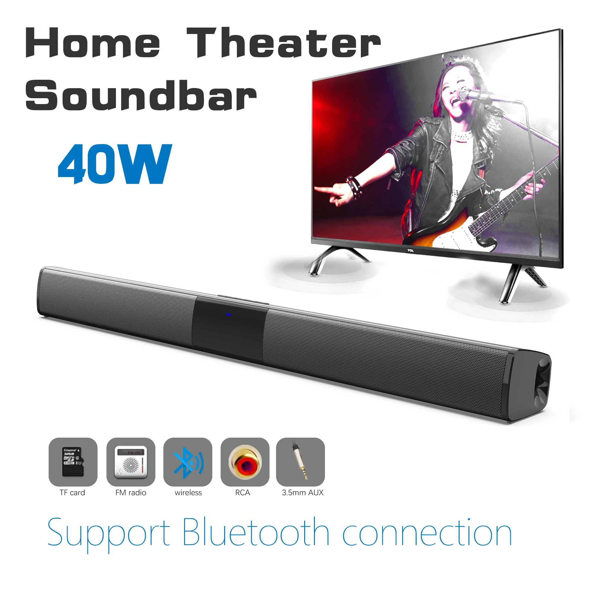 Home Cinema Wireless Speakers - 40 Вт звуковая панель высокой мощности