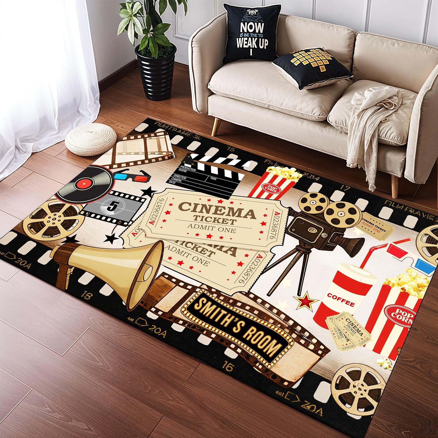 Home Cinema Flooring - Персонализированный киноковер с именем, мягкий нескользящий