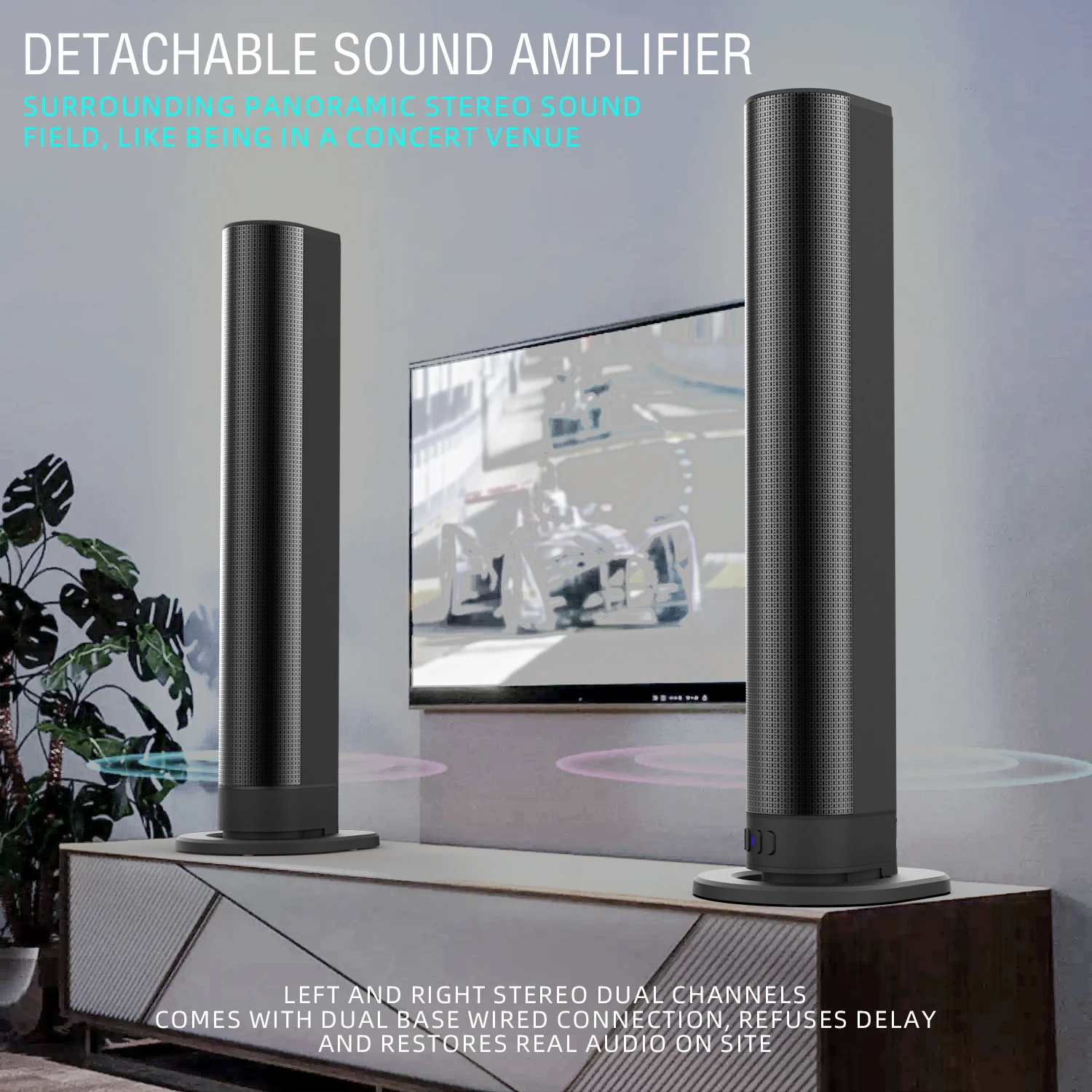 Home Cinema Wireless Speakers - FM-саундбар ТВ Bluetooth-колонки Соединения HDMI/AUX/BT/OPT Саундбар