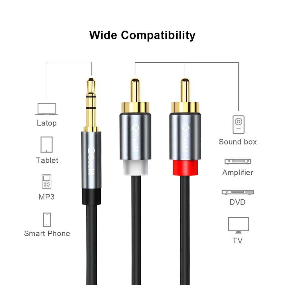 Кабель QGeeM RCA 2RCA на 3.5 м – обзор и цена Home Cinema Hall