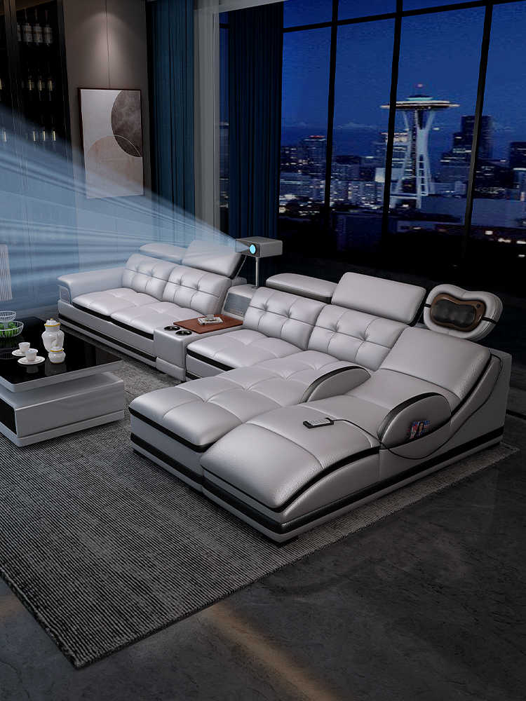 Современный простой кожаный ди – обзор и цена Home Cinema Sofa