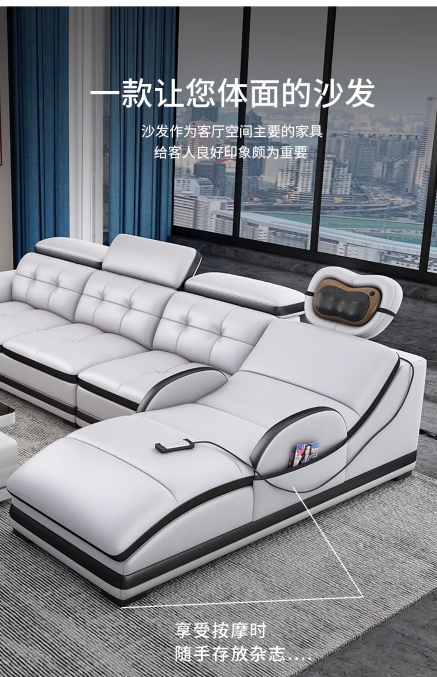 Современный простой кожаный ди – обзор и цена Home Cinema Sofa